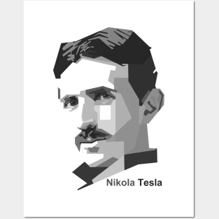 Nikola Tesla Grayscale Art Posters and Art